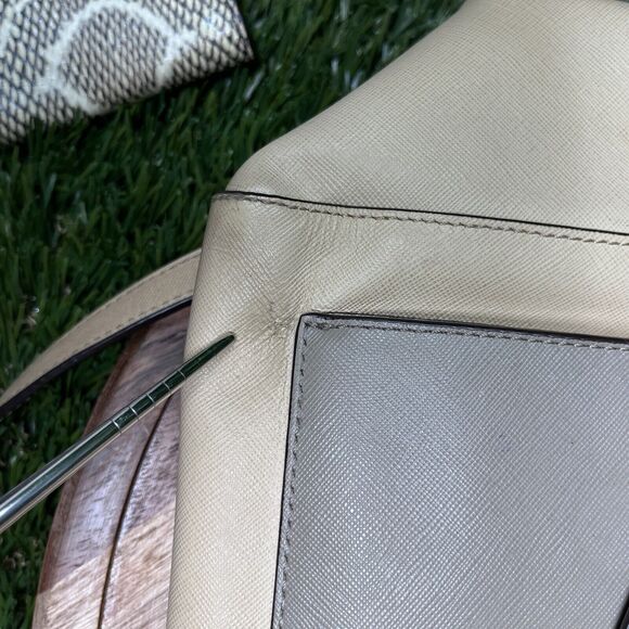 TORY BURCH HANDBAG T Lock E/W Tote Beige Pink Color Block And Clutch‎ Purse - Picture 11 of 16